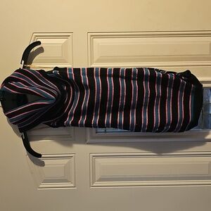 Striped Sleeveless Cowl Neck Shirt